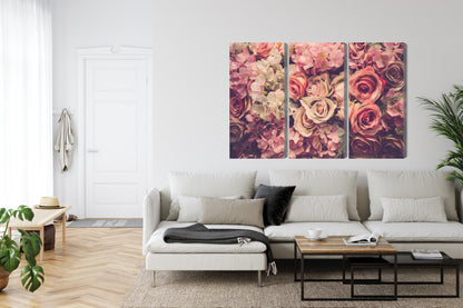 Obraz Wieloczęściowy Delikatne Kwiaty 3D – pastelowa głębia do wnętrz skandynawskich, nowoczesnych i soft glam – widok 5