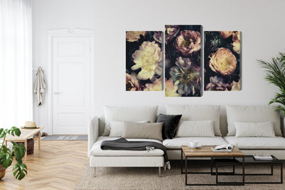 Obraz Wieloczęściowy Bukiet Kwiatów – vintage, romantyczny do wnętrz shabby chic i klasycznych – widok 5
