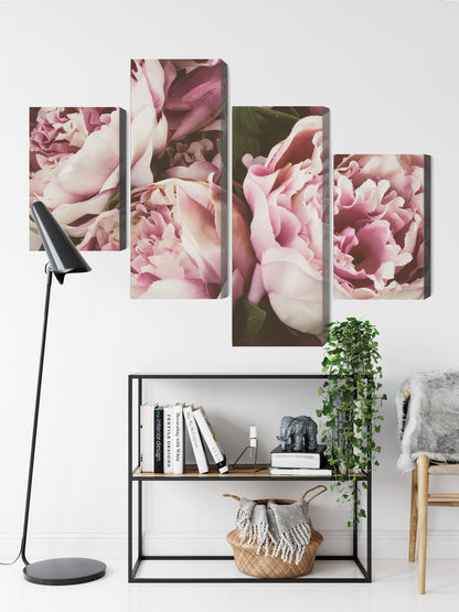 Obraz Wieloczęściowy Kwiaty Piwonii – Delikatny Vintage do wnętrz Shabby Chic, Romantycznych i Klasycznych – widok 8