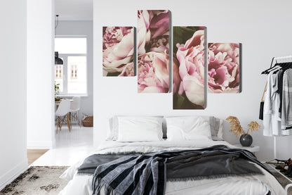 Obraz Wieloczęściowy Kwiaty Piwonii – Delikatny Vintage do wnętrz Shabby Chic, Romantycznych i Klasycznych – widok 6