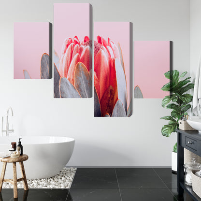 Obraz Wieloczęściowy Królewska Protea – botaniczna elegancja do wnętrz nowoczesnych i boho glam – widok 4