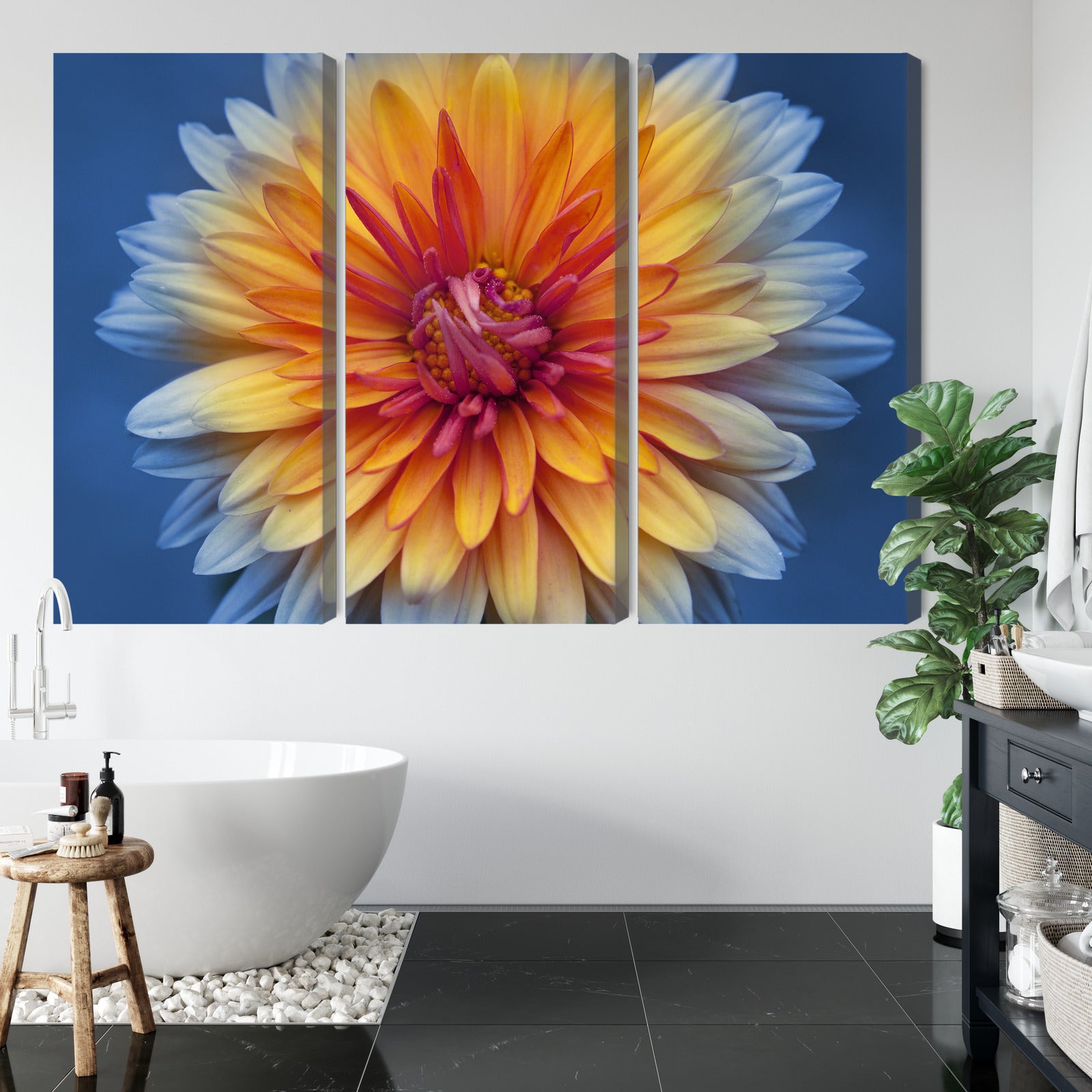 Obraz Wieloczęściowy Chryzantema Makro – botaniczna elegancja do wnętrz nowoczesnych i skandynawskich – widok 4
