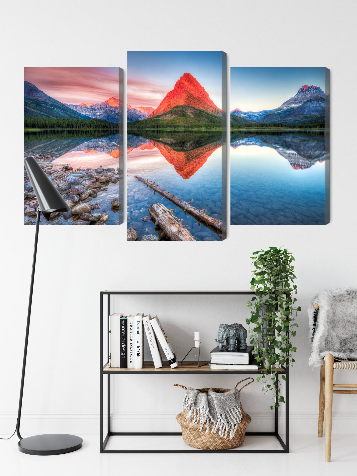 Obraz Wieloczęściowy Jezioro Swiftcurrent Lake – pejzaż spokojny do wnętrz nowoczesnych i minimalistycznych – widok 8