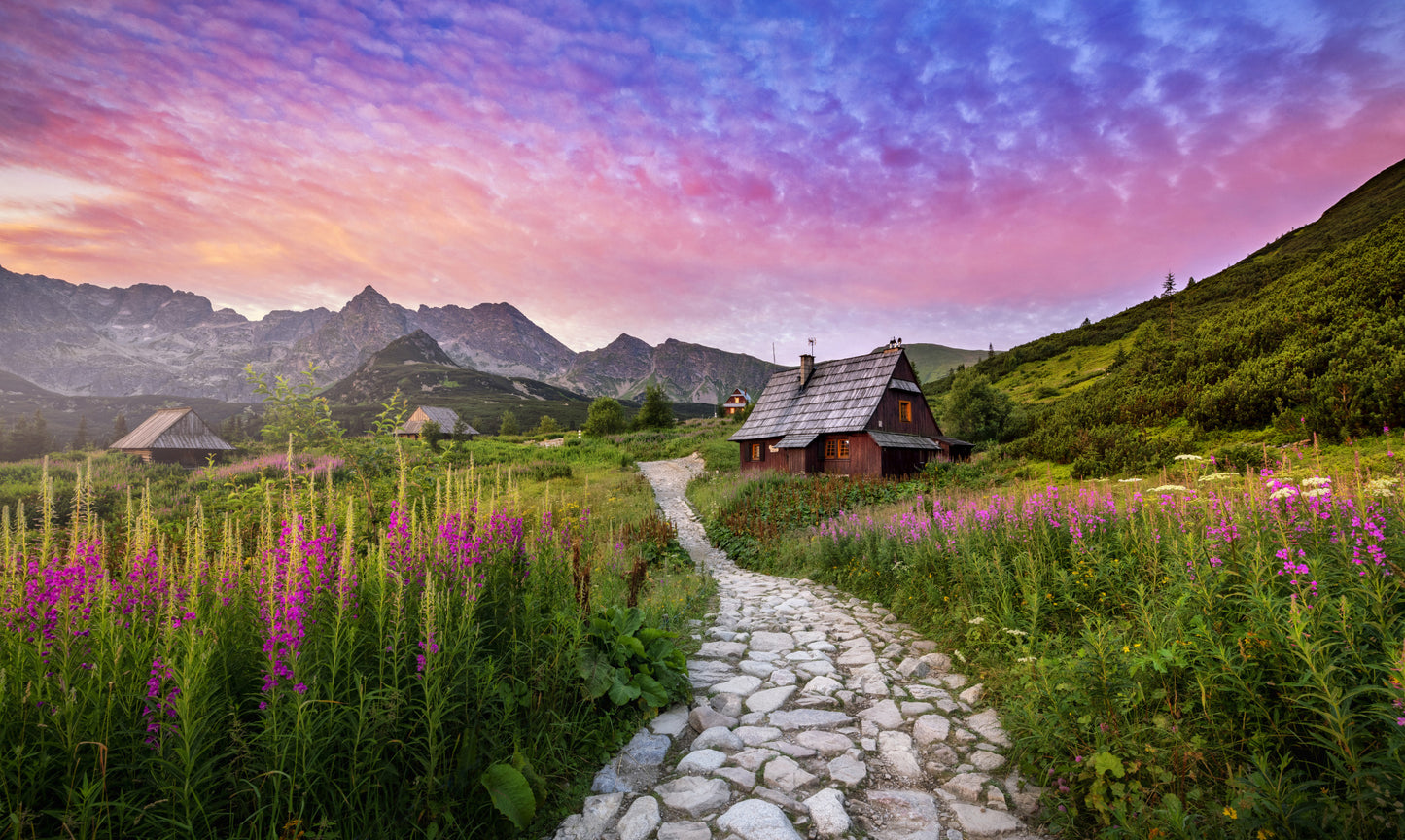 Obraz Wieloczęściowy Tatry Hala Gąsienicowa – górski pejzaż do wnętrz skandynawskich i naturalnych 250x150