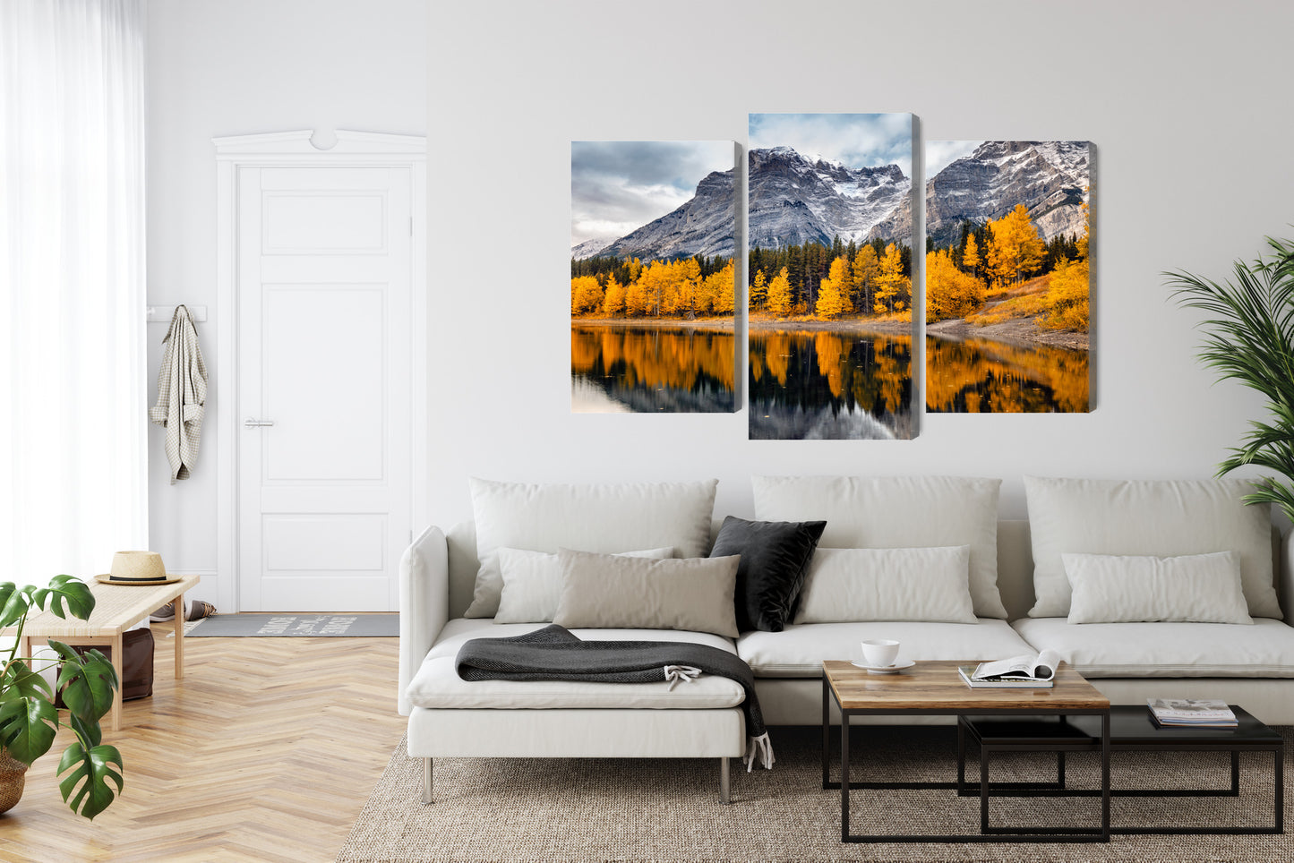 Obraz Wieloczęściowy Park Narodowy Banff – górska panorama do wnętrz naturalnych, skandynawskich i nowoczesnych – widok 5