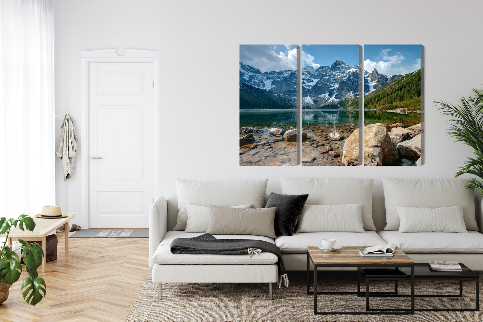 Obraz Wieloczęściowy Morskie Oko Tatry – spokojna górska panorama do wnętrz nowoczesnych, skandynawskich i naturalnych – widok 5