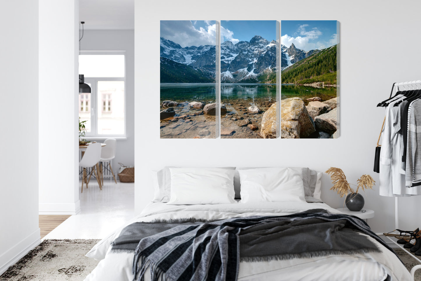 Obraz Wieloczęściowy Morskie Oko Tatry – spokojna górska panorama do wnętrz nowoczesnych, skandynawskich i naturalnych – widok 6