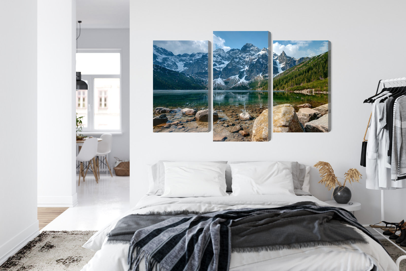 Obraz Wieloczęściowy Morskie Oko w Tatrach – górska panorama do wnętrz rustykalnych i nowoczesnych – widok 6
