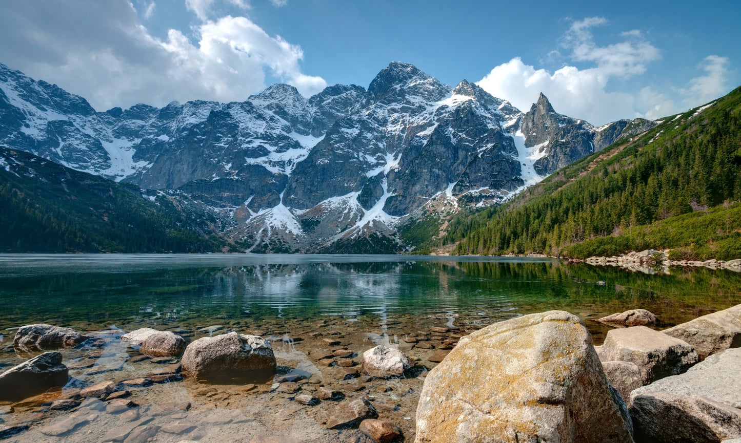 Obraz Wieloczęściowy Morskie Oko Tatry – majestatyczny krajobraz do wnętrz skandynawskich i nowoczesnych 250x150