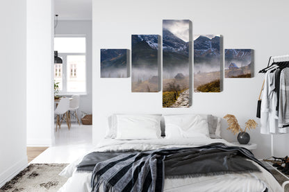 Obraz Wieloczęściowy Mglisty Krajobraz Tatrzański – spokojna panorama do wnętrz skandynawskich, nowoczesnych i japandi – widok 6