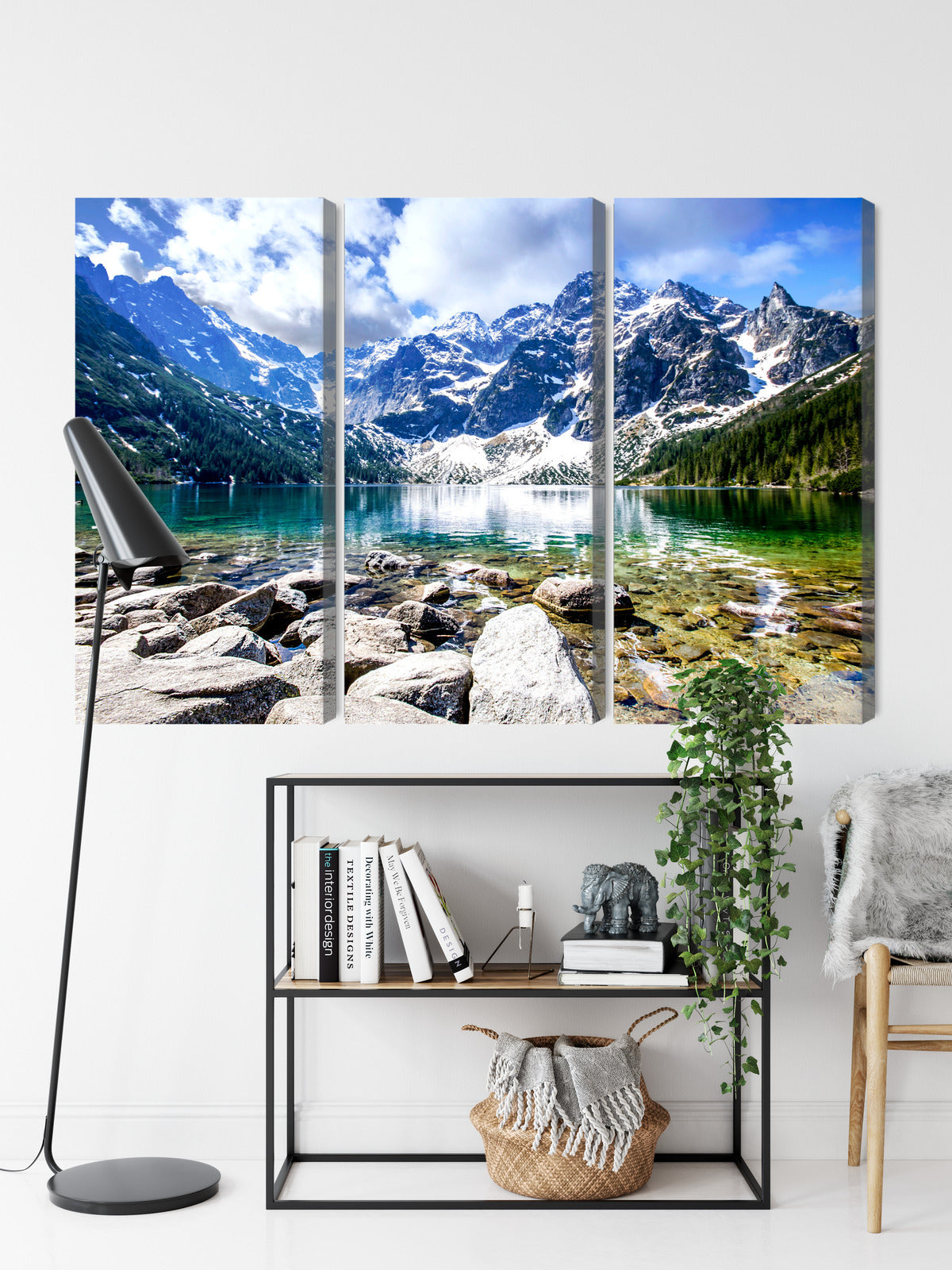 Obraz Wieloczęściowy Morskie Oko – spokojna panorama tatrzańskiego jeziora do wnętrz skandynawskich i minimalistycznych – widok 8