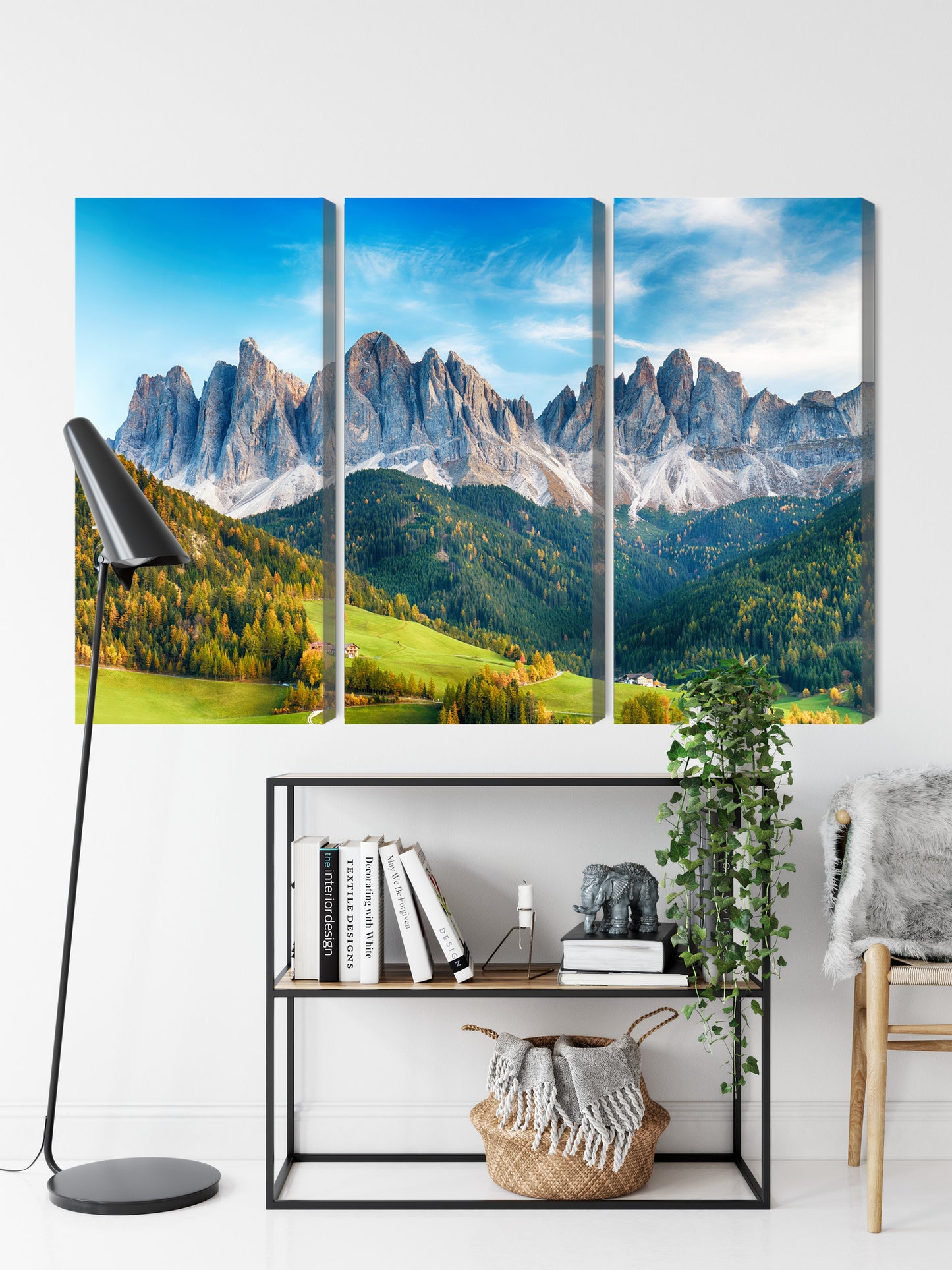 Obraz Wieloczęściowy Pasmo Górskie Dolomity – Majestatyczna Panorama do Wnętrz Skandynawskich i Nowoczesnych – widok 8