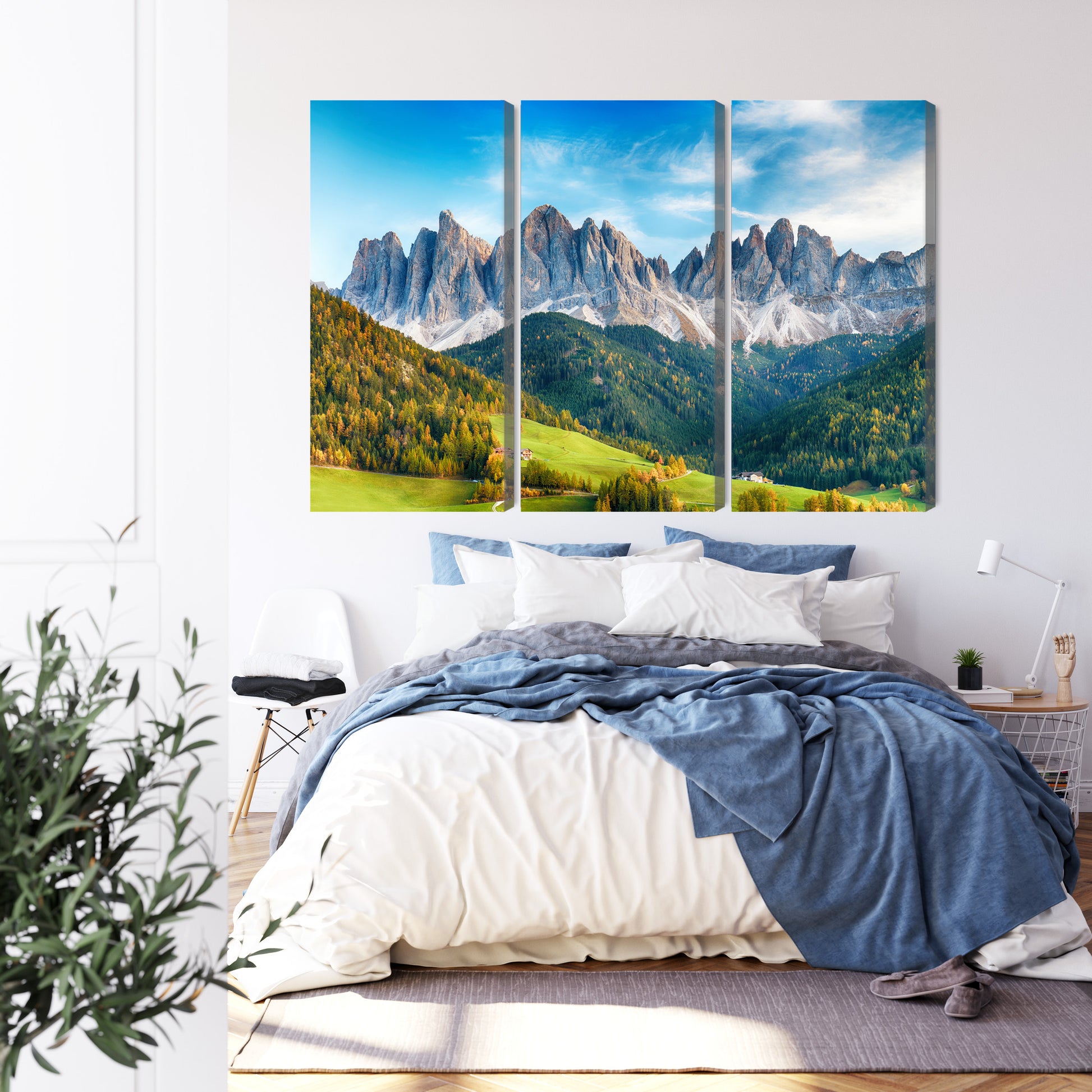 Obraz Wieloczęściowy Pasmo Górskie Dolomity – Majestatyczna Panorama do Wnętrz Skandynawskich i Nowoczesnych – widok 2