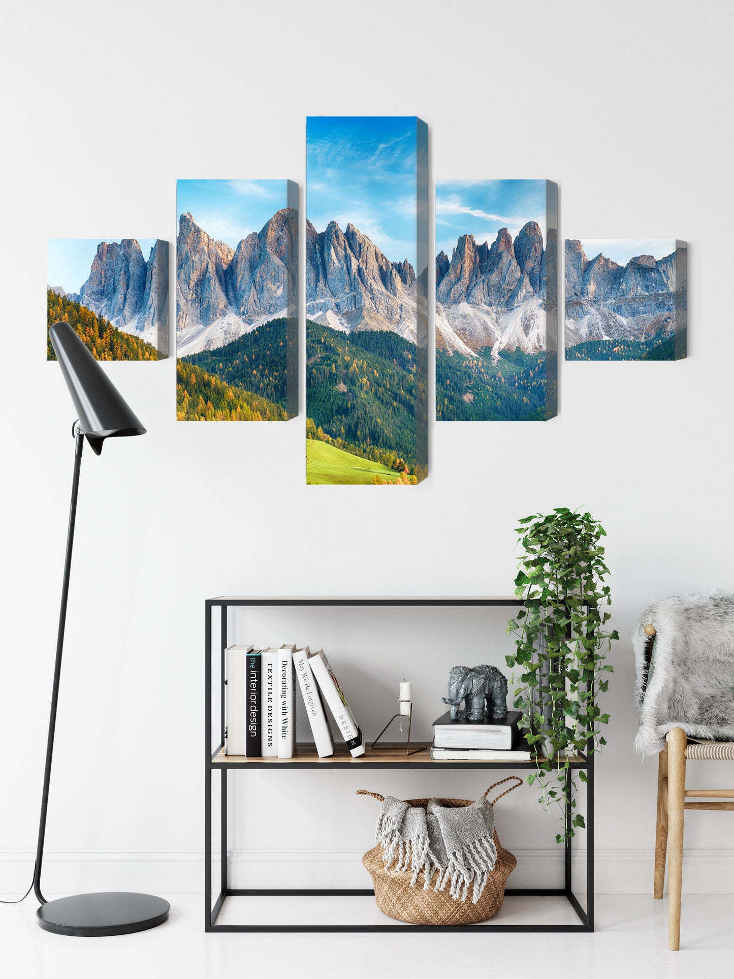 Obraz Wieloczęściowy Dolomity – alpejska panorama do wnętrz nowoczesnych, skandynawskich i naturalnych – widok 8