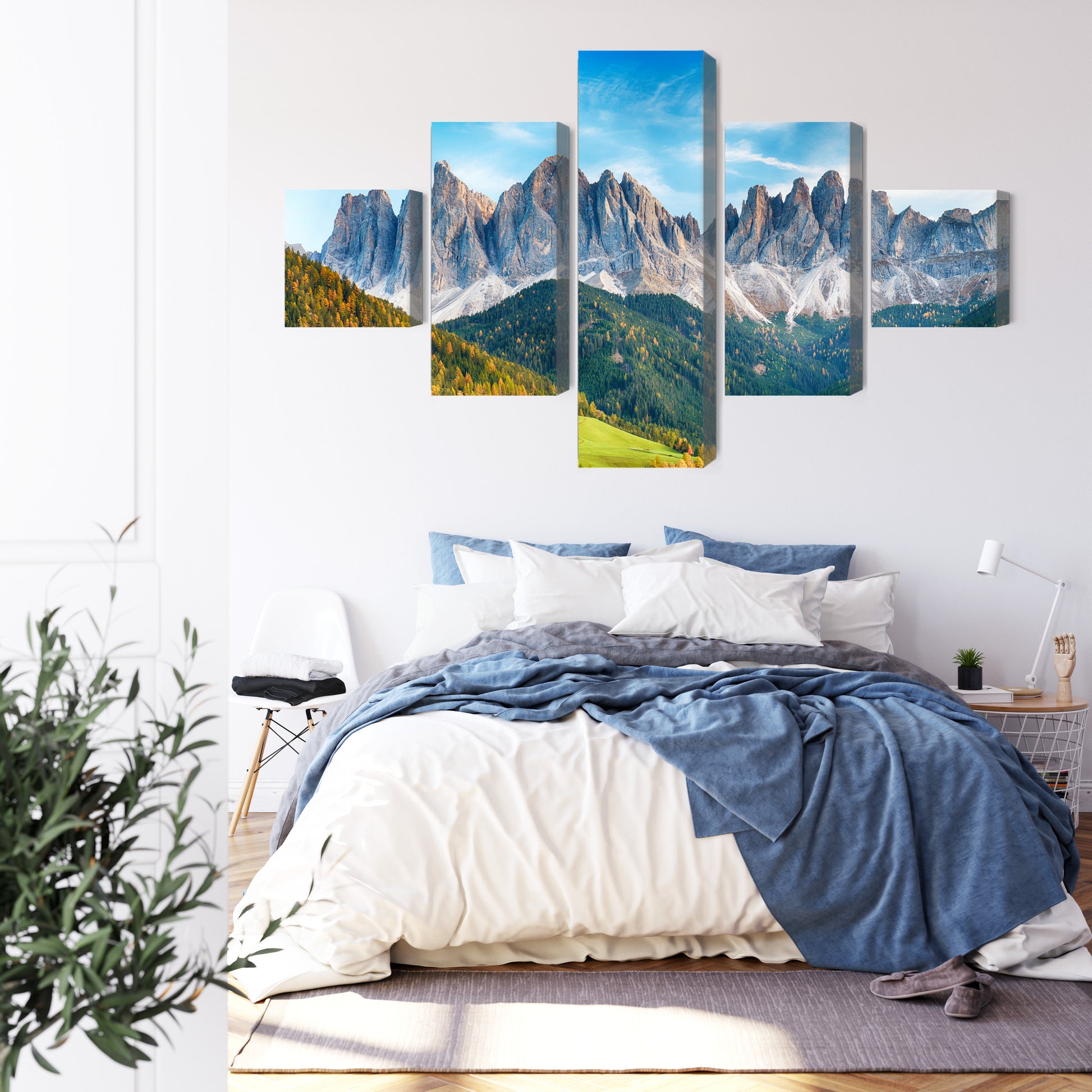 Obraz Wieloczęściowy Dolomity – alpejska panorama do wnętrz nowoczesnych, skandynawskich i naturalnych – widok 2