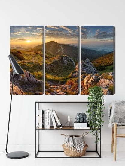 Obraz Wieloczęściowy Chlebowy Szczyt – majestatyczna panorama górska do wnętrz naturalnych, rustykalnych i skandynawskich – widok 8