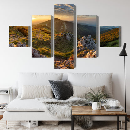 Obraz Wieloczęściowy Chlebowy Szczyt Słowacja – górska panorama do wnętrz rustykalnych i boho – widok 3