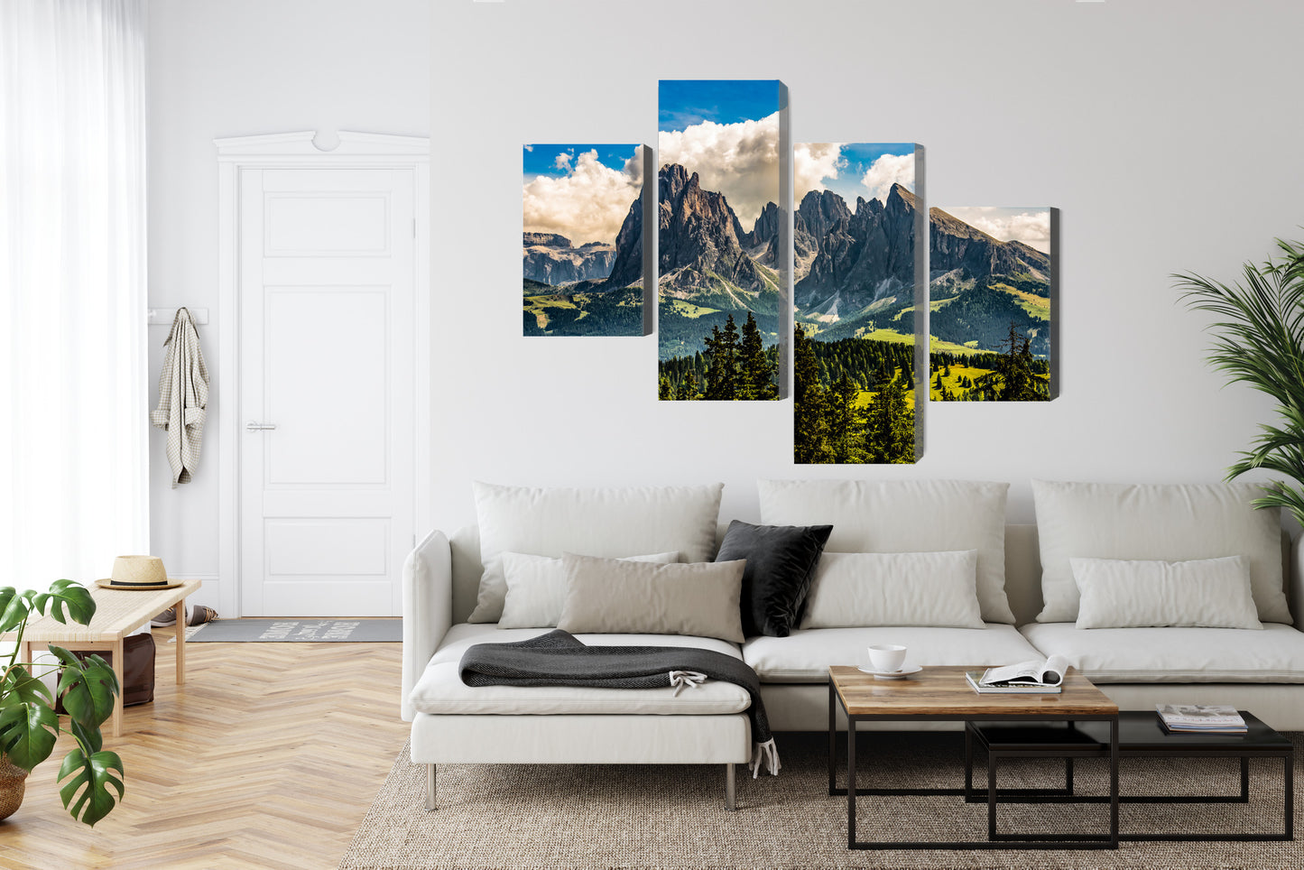 Obraz Wieloczęściowy Krajobraz Dolomitów – górska perspektywa do wnętrz rustykalnych i minimalistycznych – widok 5