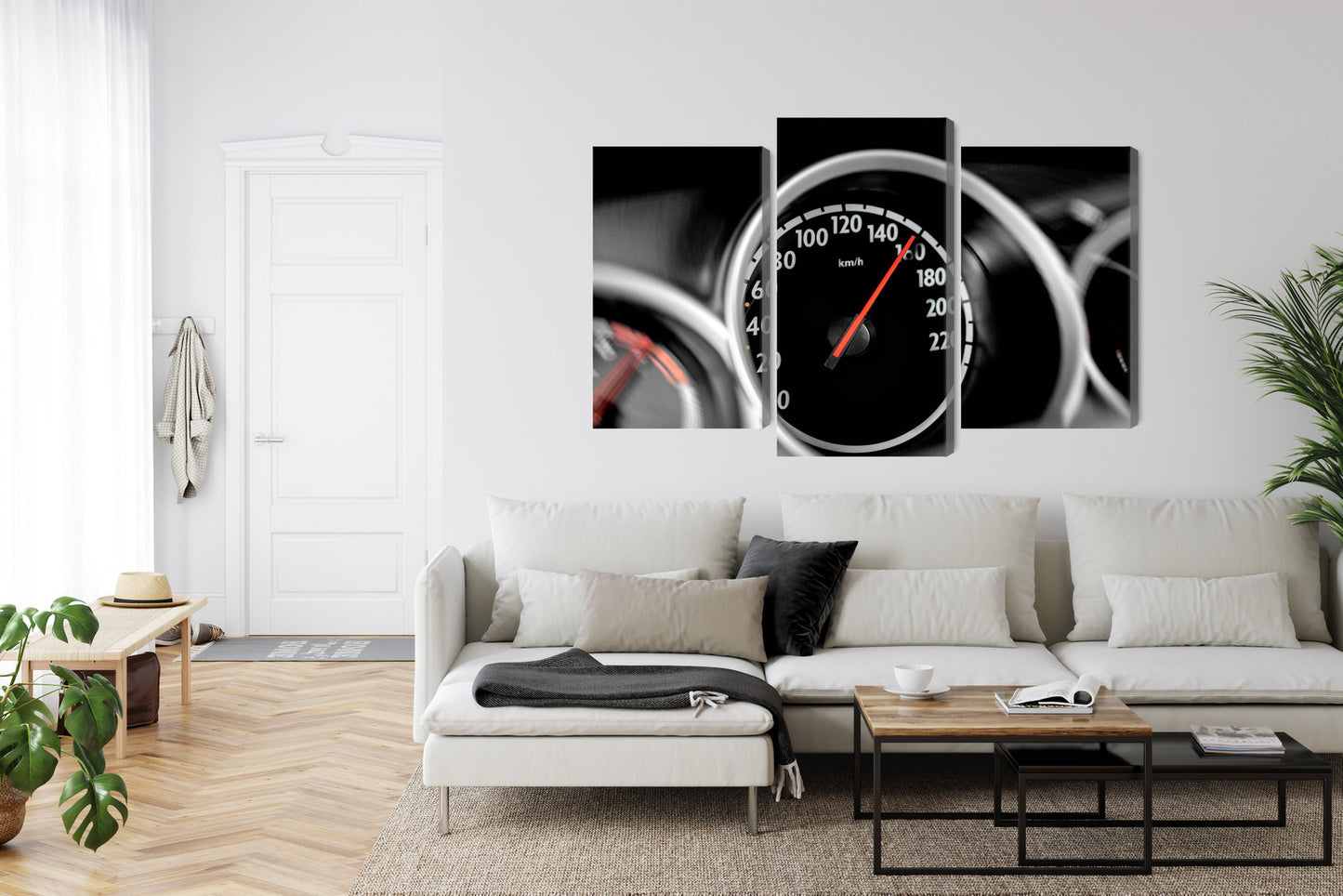 Obraz Wieloczęściowy Motoryzacyjny Prędkościomierz – dynamiczna dekoracja do wnętrz industrialnych i nowoczesnych – widok 5