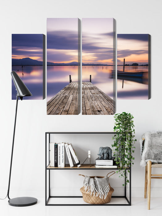 Obraz Wieloczęściowy Zachód Słońca – panorama do wnętrz nowoczesnych, boho, nadmorskich – widok 8