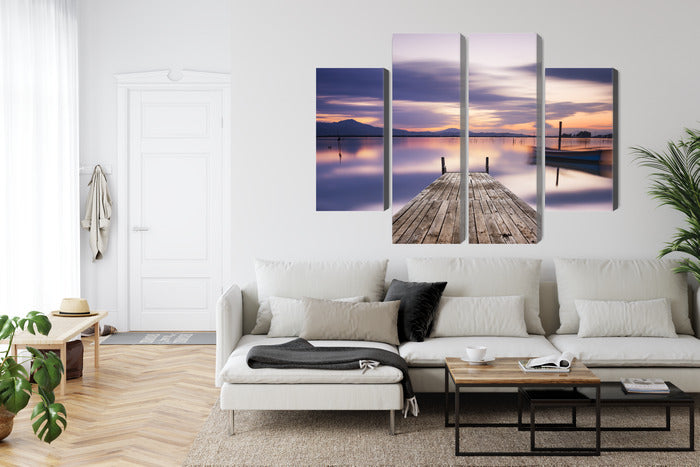 Obraz Wieloczęściowy Zachód Słońca – panorama do wnętrz nowoczesnych, boho, nadmorskich – widok 5