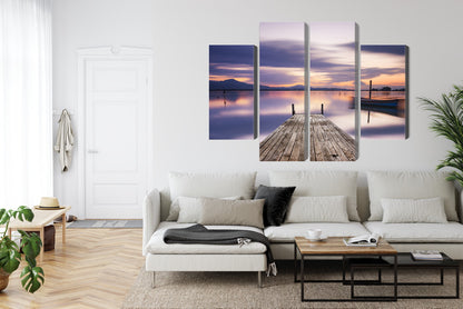 Obraz Wieloczęściowy Zachód Słońca – panorama do wnętrz nowoczesnych, boho, nadmorskich – widok 5