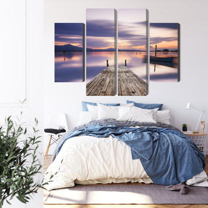 Obraz Wieloczęściowy Zachód Słońca – panorama do wnętrz nowoczesnych, boho, nadmorskich – widok 2