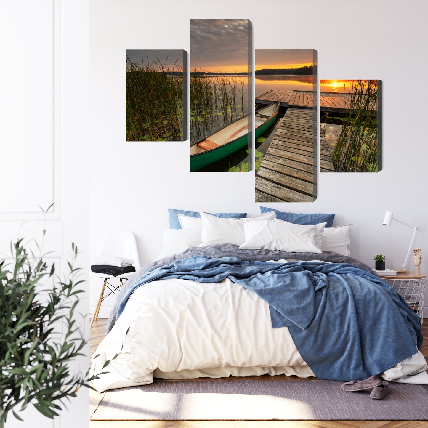 Obraz Wieloczęściowy Letni Wschód Słońca – spokojny i słoneczny do wnętrz boho, nowoczesnych i hygge – widok 2