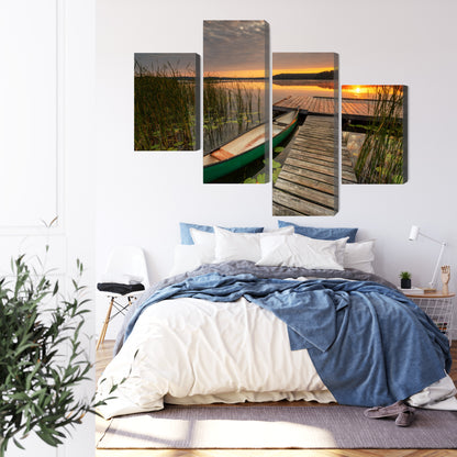 Obraz Wieloczęściowy Letni Wschód Słońca – spokojny i słoneczny do wnętrz boho, nowoczesnych i hygge – widok 2