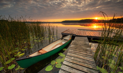 Obraz Wieloczęściowy Letni Wschód Słońca – ciepła panorama do wnętrz boho, nowoczesnych i naturalnych 250x150