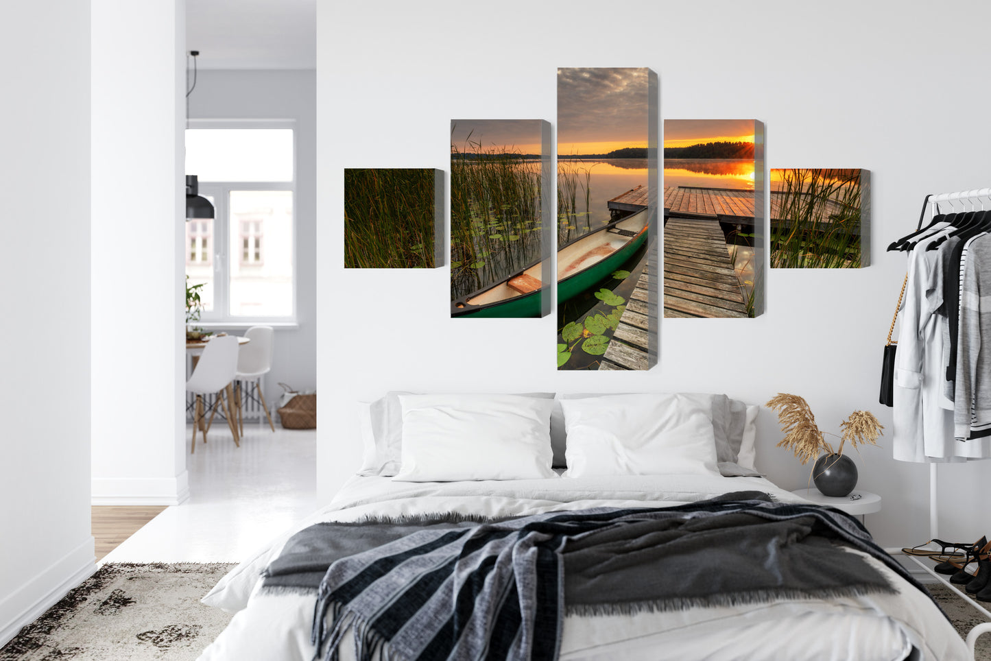 Obraz Wieloczęściowy Letni Wschód Słońca – ciepła panorama do wnętrz boho, nowoczesnych i naturalnych – widok 6