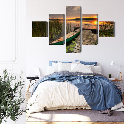 Obraz Wieloczęściowy Letni Wschód Słońca – ciepła panorama do wnętrz boho, nowoczesnych i naturalnych – widok 2