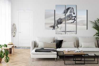 Obraz Wieloczęściowy Koń na Pustyni – majestatyczny motyw do wnętrz Boho, Etnicznych, Naturalnych, Kolonialnych – widok 5