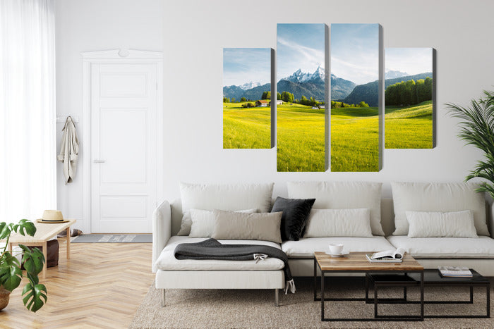Obraz Wieloczęściowy Alpejski Krajobraz – spokojna panorama do wnętrz nowoczesnych, skandynawskich i minimalistycznych. – widok 5