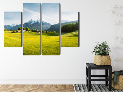 Obraz Wieloczęściowy Alpejski Krajobraz – spokojna panorama do wnętrz nowoczesnych, skandynawskich i minimalistycznych. – widok 7
