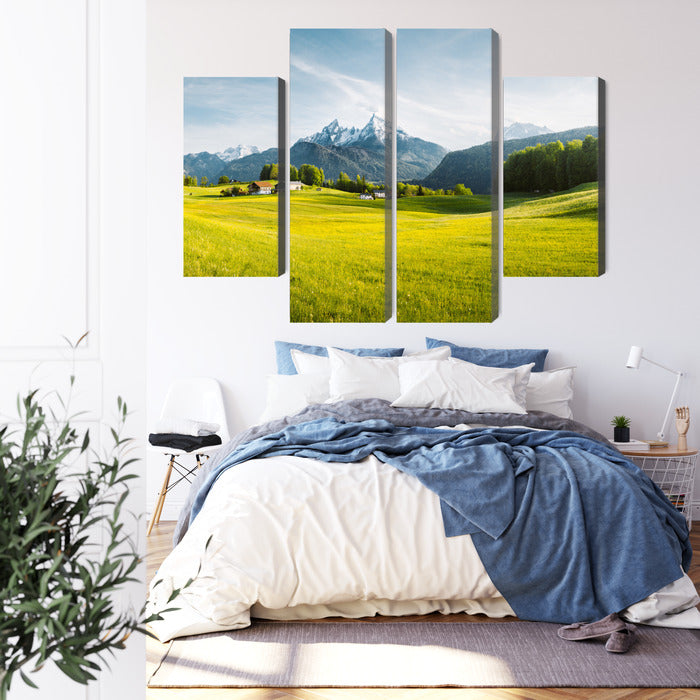 Obraz Wieloczęściowy Alpejski Krajobraz – spokojna panorama do wnętrz nowoczesnych, skandynawskich i minimalistycznych. – widok 2