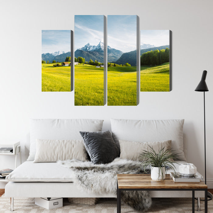 Obraz Wieloczęściowy Alpejski Krajobraz – spokojna panorama do wnętrz nowoczesnych, skandynawskich i minimalistycznych. – widok 3