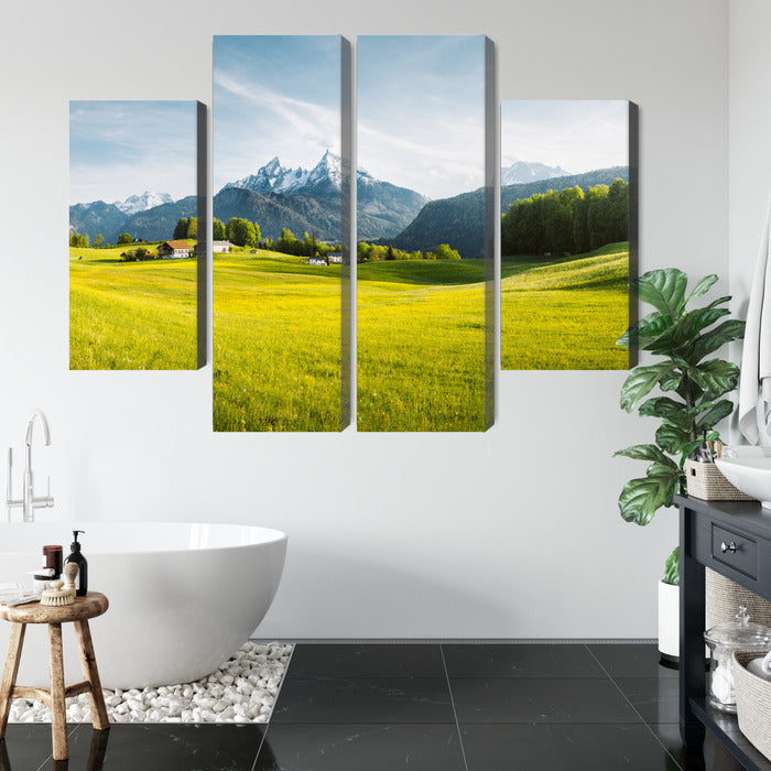 Obraz Wieloczęściowy Alpejski Krajobraz – spokojna panorama do wnętrz nowoczesnych, skandynawskich i minimalistycznych. – widok 4