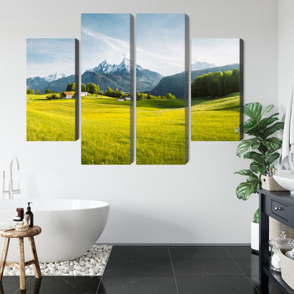 Obraz Wieloczęściowy Alpejski Krajobraz – spokojna panorama do wnętrz nowoczesnych, skandynawskich i minimalistycznych. – widok 4