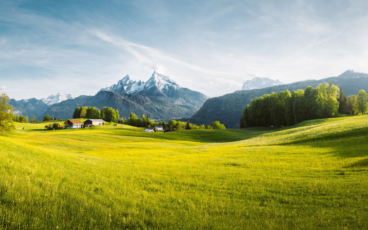 Obraz Wieloczęściowy Górski Krajobraz W Alpach – kojąca panorama do wnętrz nowoczesnych i rustykalnych 240x150