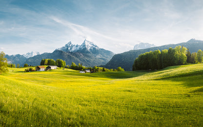 Obraz Wieloczęściowy Górski Krajobraz W Alpach – kojąca panorama do wnętrz nowoczesnych i rustykalnych 240x150
