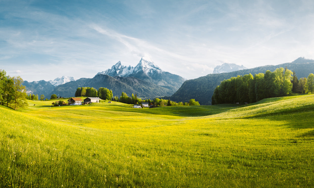 Obraz Wieloczęściowy Górski Krajobraz w Alpach – spokojna panorama do wnętrz nowoczesnych i minimalistycznych 250x150