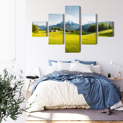 Obraz Wieloczęściowy Górski Krajobraz w Alpach – spokojna panorama do wnętrz nowoczesnych i minimalistycznych – widok 2