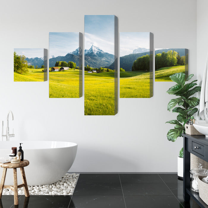 Obraz Wieloczęściowy Górski Krajobraz w Alpach – spokojna panorama do wnętrz nowoczesnych i minimalistycznych – widok 4